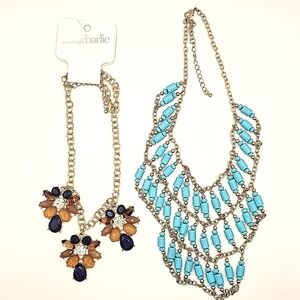 Charming Charlie & Blue Bib Necklace Set